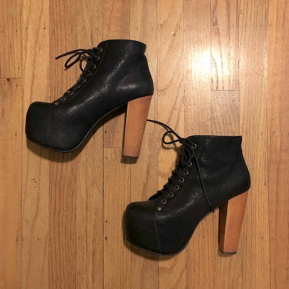 Jeffrey Campbell Black Leather Lita